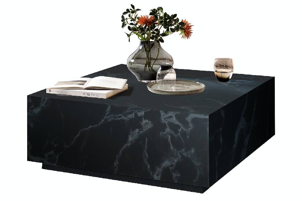 Salesfever Couchtisch Schwarz 90x90 cm in Marmoroptik Jaxon Großer Ausverkauf