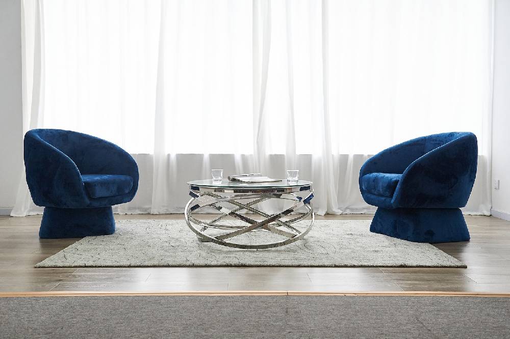 Salesfever Couchtisch Silber Ø 80 cm Vela Saisonschlussverkauf