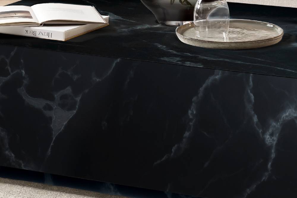 Salesfever Couchtisch Schwarz 120x75 cm in Marmoroptik Jacey Heißer Verkauf