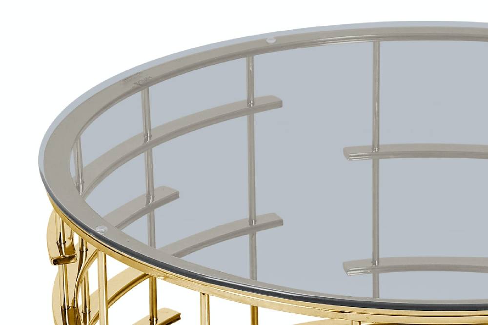 Salesfever Couchtisch Gold/Grau Ø 90 cm Astra Neueste Mode