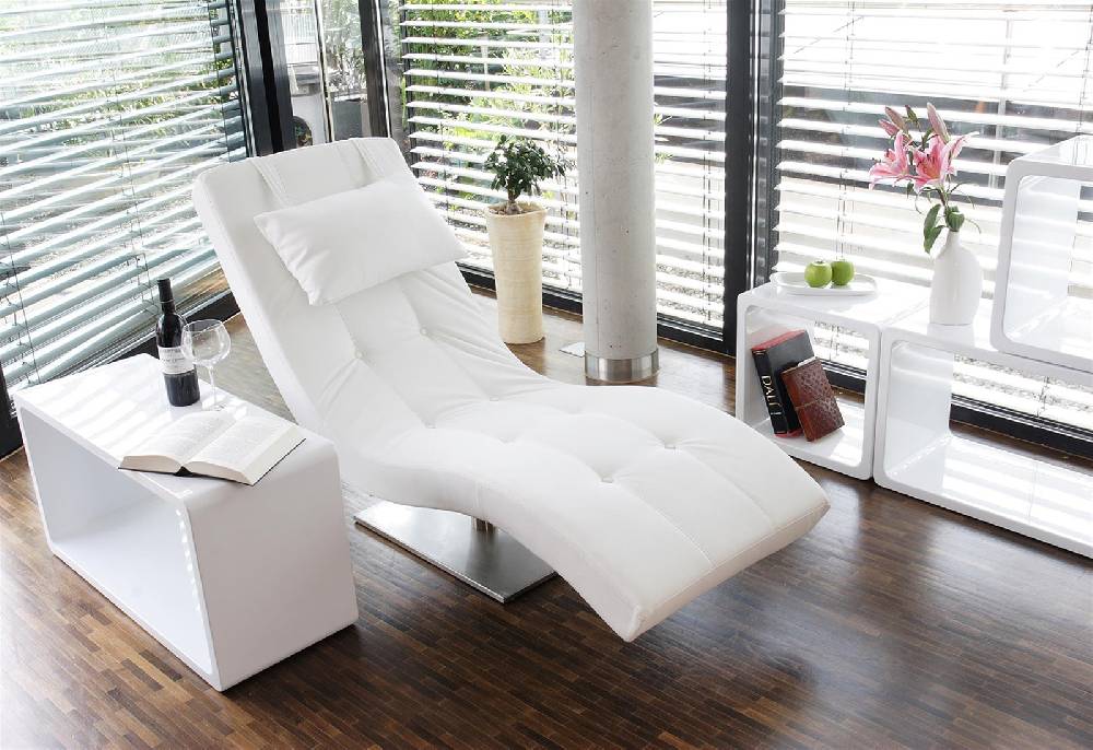 Salesfever Liege weiß Polsterliege Relaxliege 200 cm Modern Design TIARA Zeitlich begrenztes Angebot
