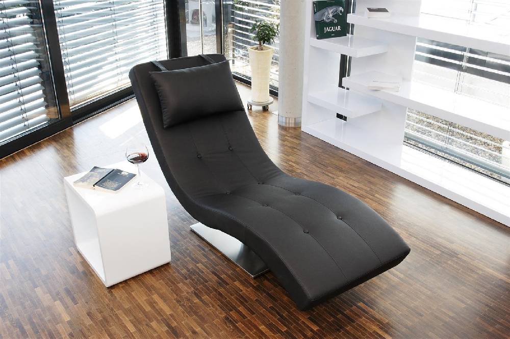 Salesfever Liege schwarz Polsterliege Relaxliege 200 cm Modern Design TIARA Exklusive Angebote