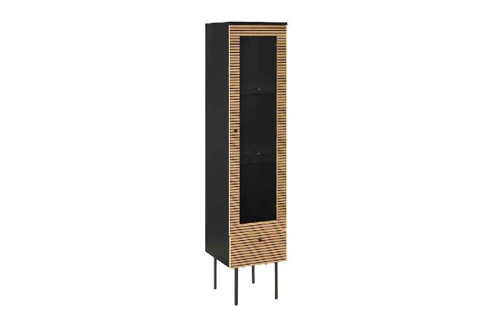 Salesfever Vitrine 1-türig Eiche Echtholzfurnier Tiefpreis