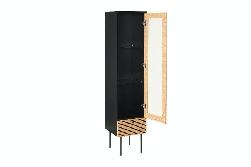 Salesfever Vitrine 1-türig Eiche Echtholzfurnier Tiefpreis