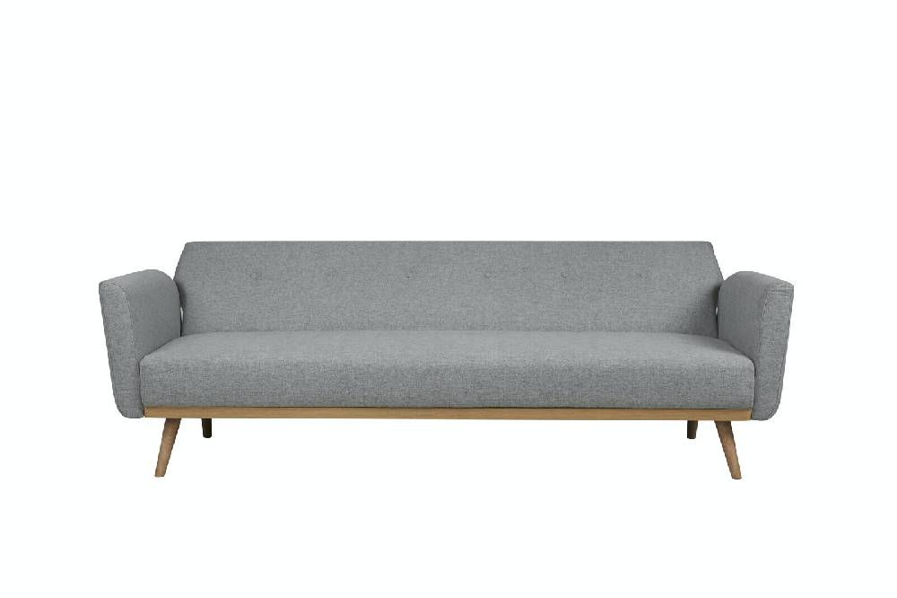 Salesfever Schlafsofa Hellgrau Strukturstoff fein Trosa Super Sparpreis