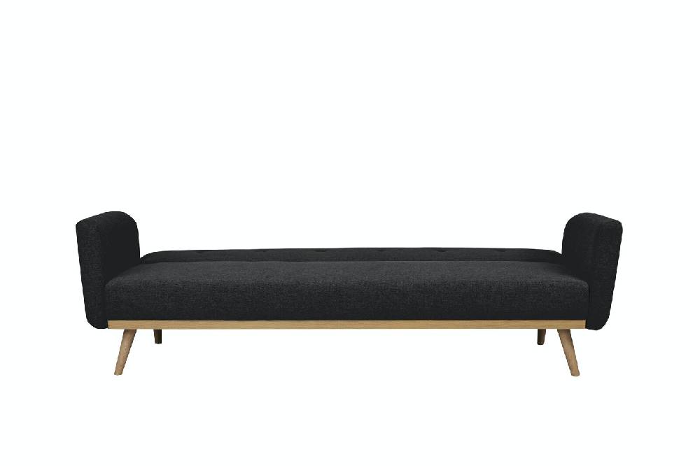 Salesfever Schlafsofa Schwarz Strukturstoff fein Trosa Kostenlose Rückgabe
