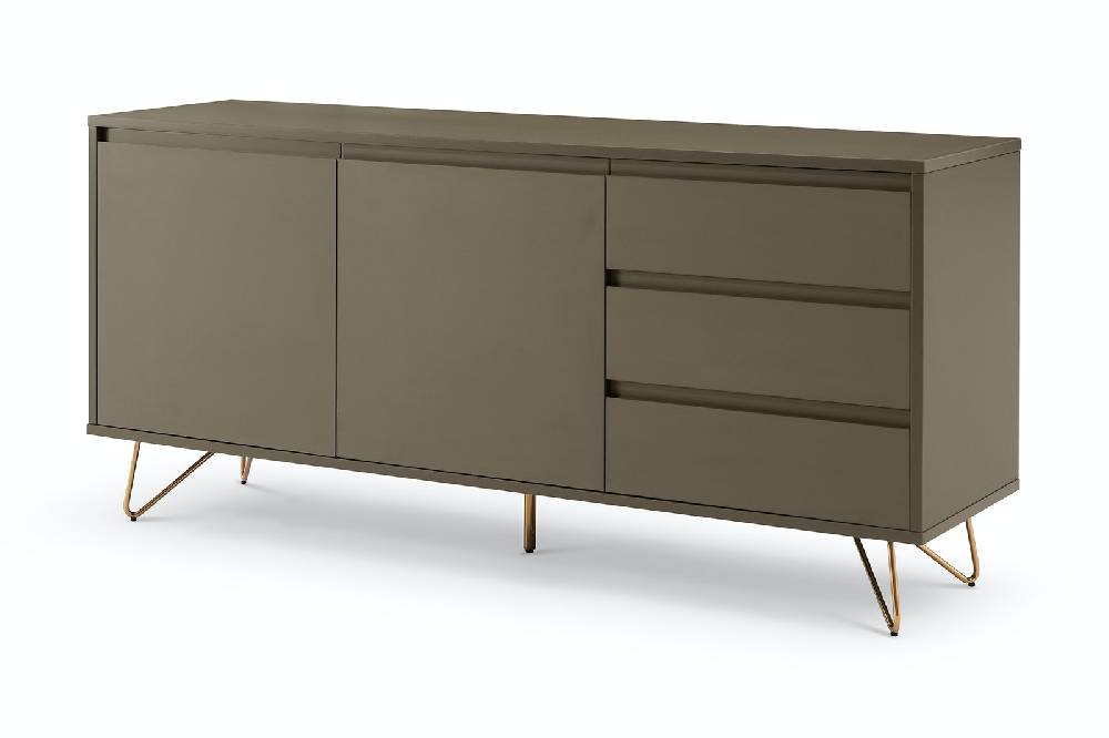 Salesfever Sideboard Grau mit 2 Türen und 3 Schubladen Beine Messing LOTTA JETZT KAUFEN