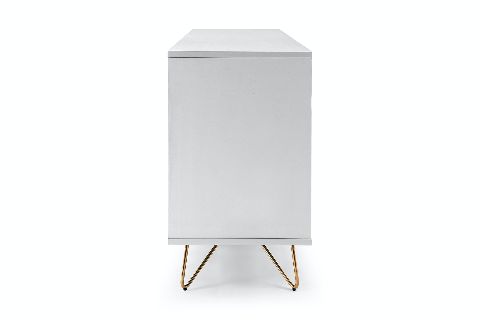 Salesfever Sideboard Weiß mit 2 Türen und 3 Schubladen Beine Messing LOTTA Neueste Stile