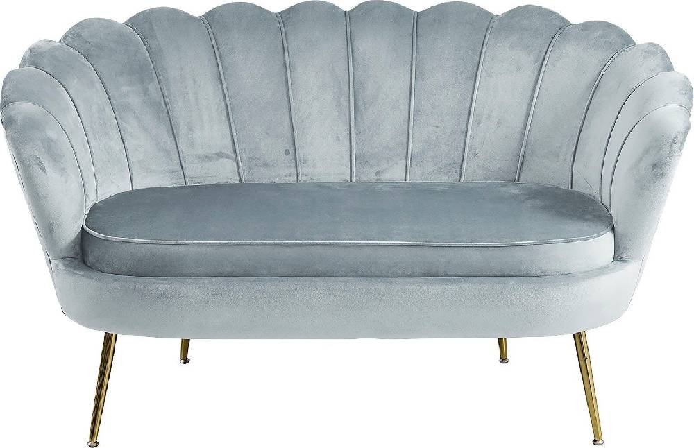 Salesfever Muschelsofa Hellgrau aus Samt Arielle
