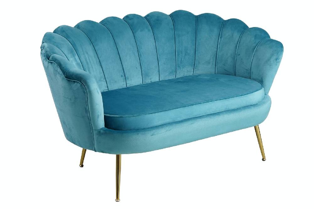 Salesfever Muschelsofa Blau aus Samt Arielle Zeitbegrenzte Promotion