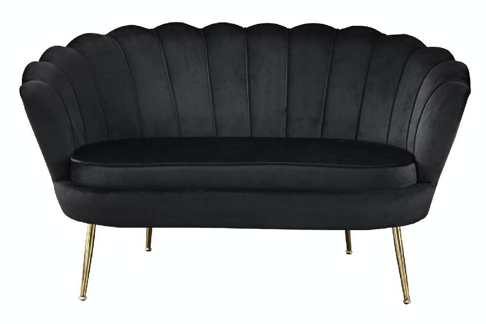 Salesfever Muschelsofa Schwarz aus Samt Arielle Bis zu 50% Rabatt