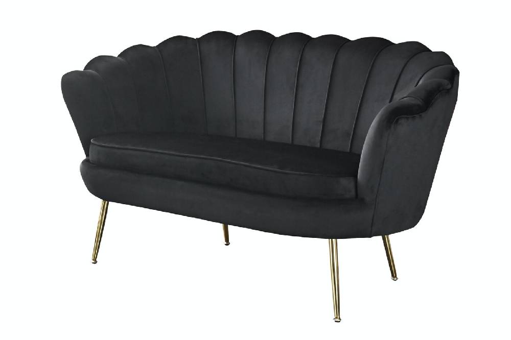 Salesfever Muschelsofa Schwarz aus Samt Arielle Bis zu 50% Rabatt