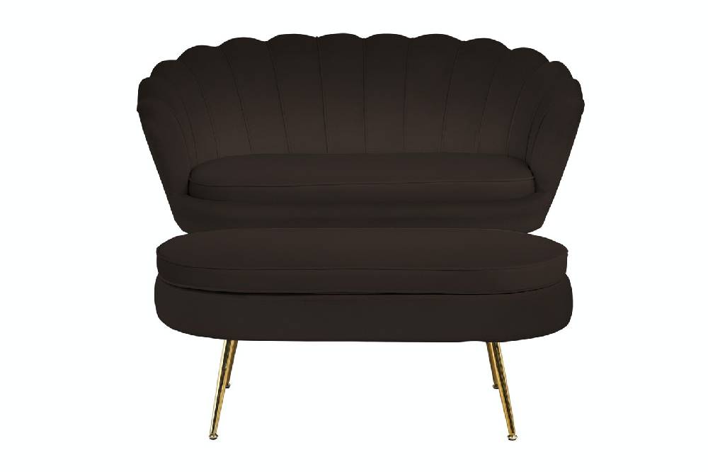 Salesfever Muschelsofa Schwarz aus Samt Arielle Bis zu 50% Rabatt