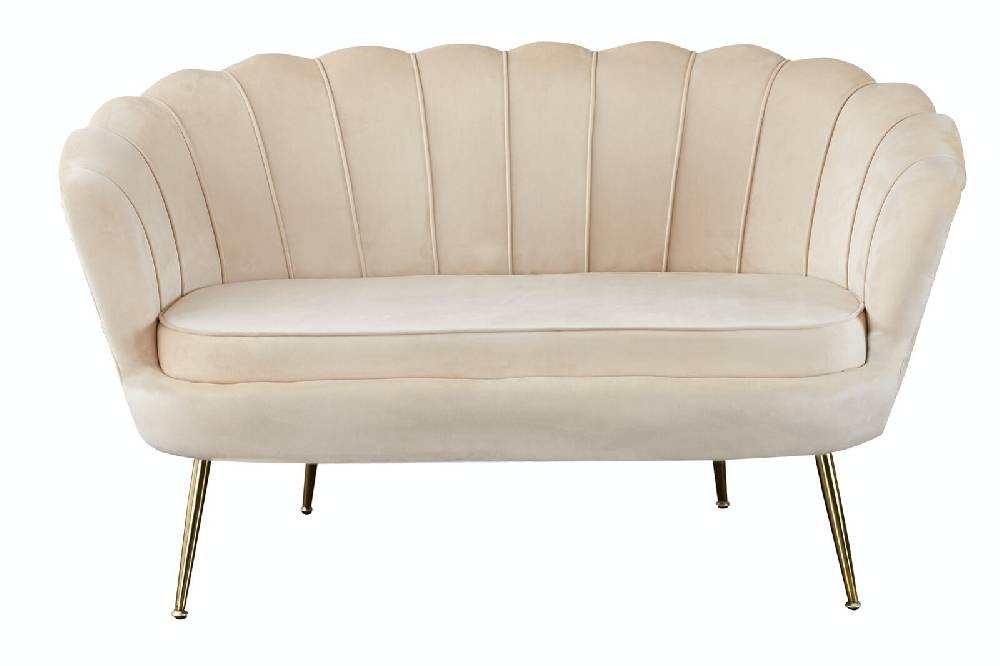 Salesfever Muschelsofa Beige aus Samt Arielle Nur für heute