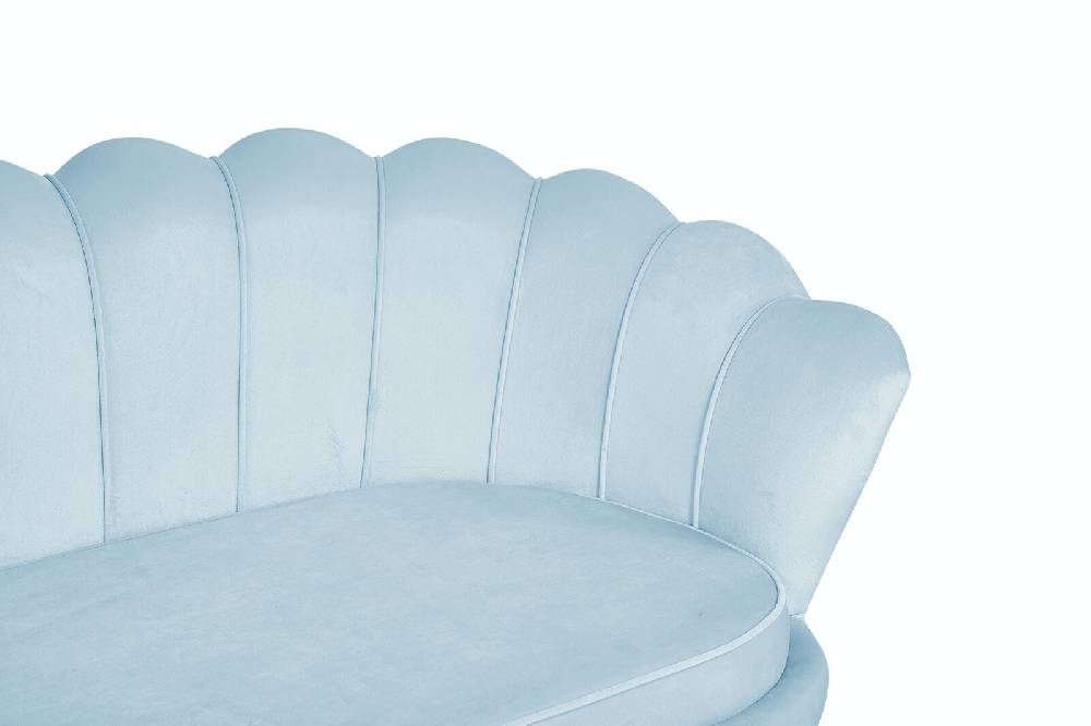 Salesfever Muschelsofa Hellgrau 3-Sitzer aus Samt Arielle Vierteljährliche Förderung