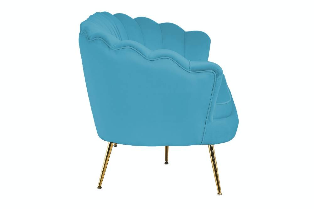 Salesfever Muschelsofa Blau 3-Sitzer aus Samt Arielle Bis zu 55% Rabatt