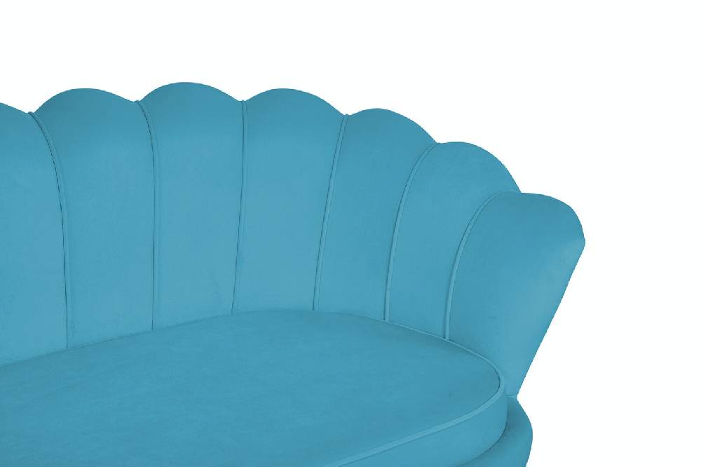 Salesfever Muschelsofa Blau 3-Sitzer aus Samt Arielle Bis zu 55% Rabatt
