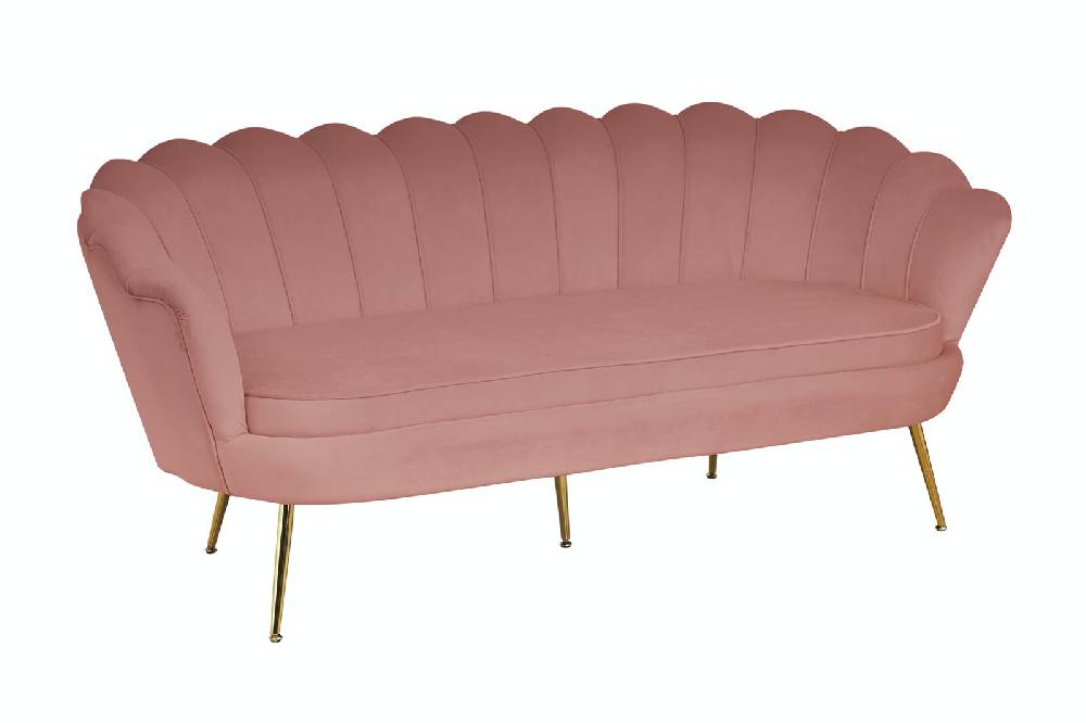 Salesfever Muschelsofa Rose 3-Sitzer aus Samt Arielle Discount Store für neue Produkte
