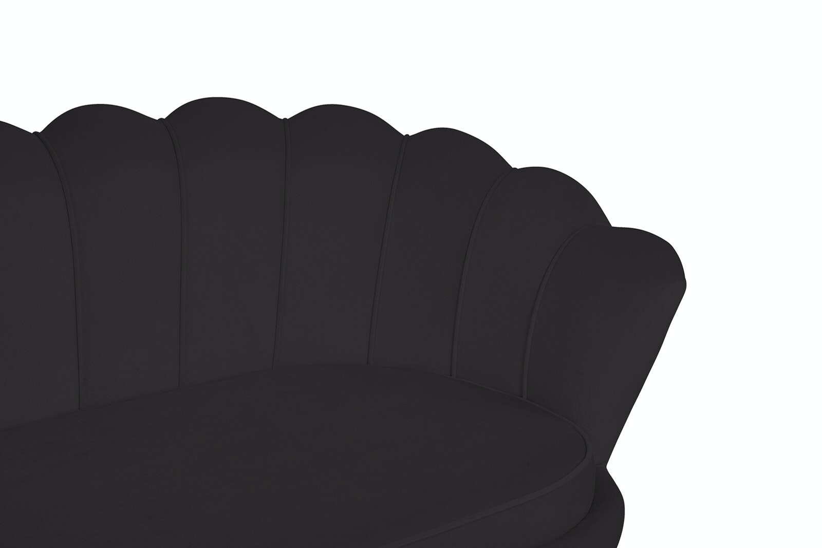 Salesfever Muschelsofa Schwarz 3-Sitzer aus Samt Arielle Große Rabatte