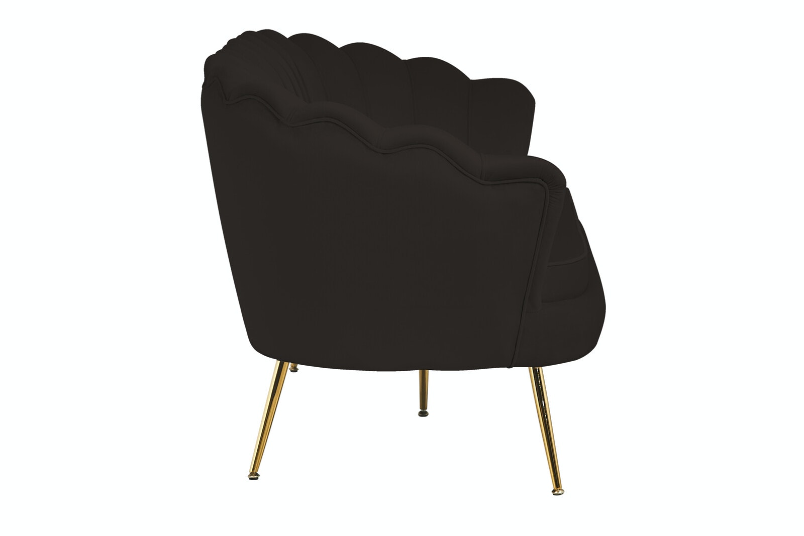 Salesfever Muschelsofa Schwarz 3-Sitzer aus Samt Arielle Große Rabatte