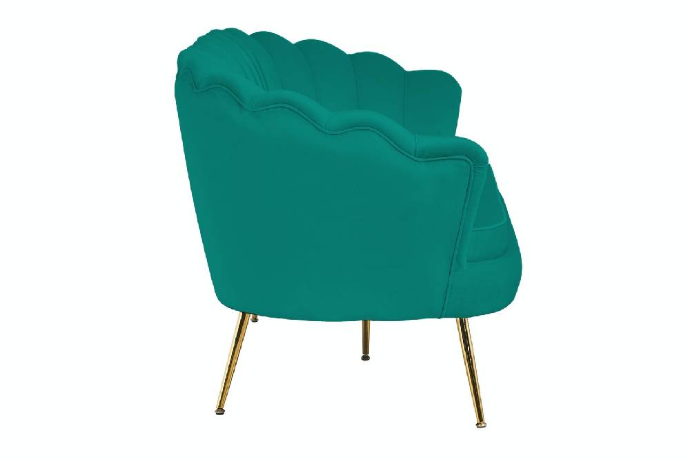 Salesfever Muschelsofa Grün 3-Sitzer aus Samt Arielle Neuheiten