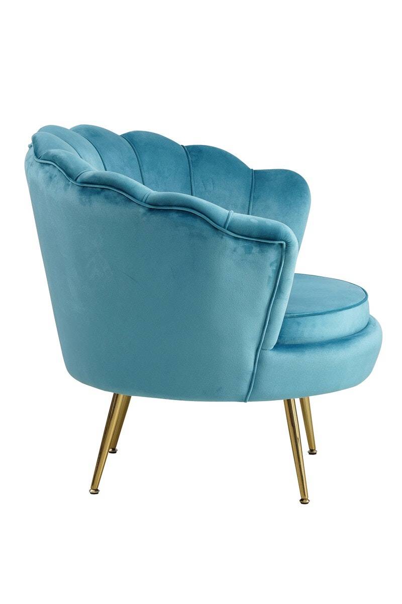 Salesfever Muschelsessel Blau aus Samt Arielle Bis zu 60% Rabatt