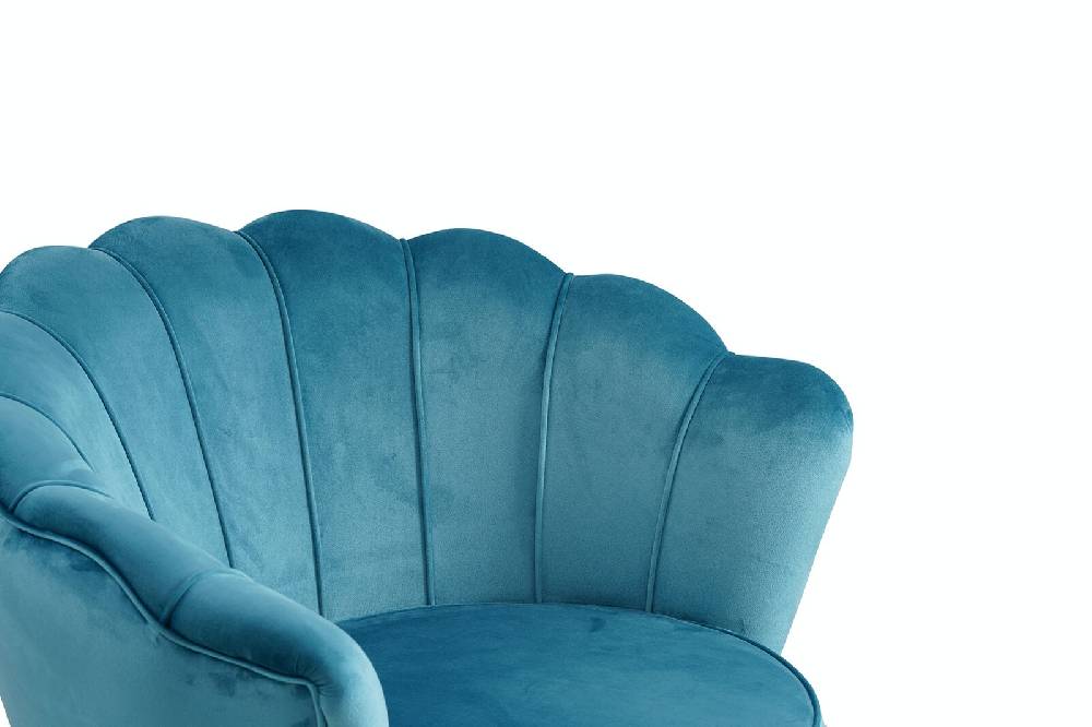 Salesfever Muschelsessel Blau aus Samt Arielle Bis zu 60% Rabatt