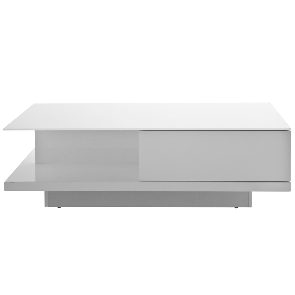Salesfever Couchtisch weiß 120x60 cm Holz Glas mit Schublade Clara Bis zu 65% Rabatt