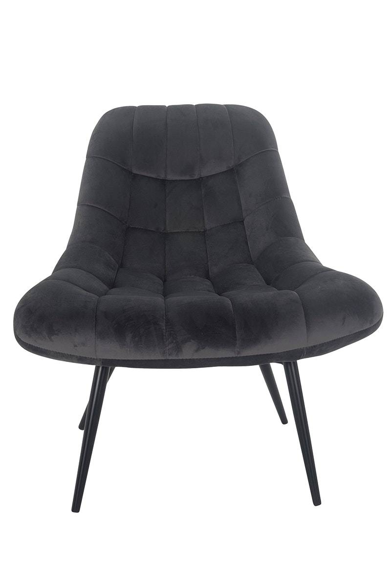 Salesfever Loungesessel silbergrau XXL-Sitzfläche Steppung Samt Metall schwarz CHICAGO Nur für heute