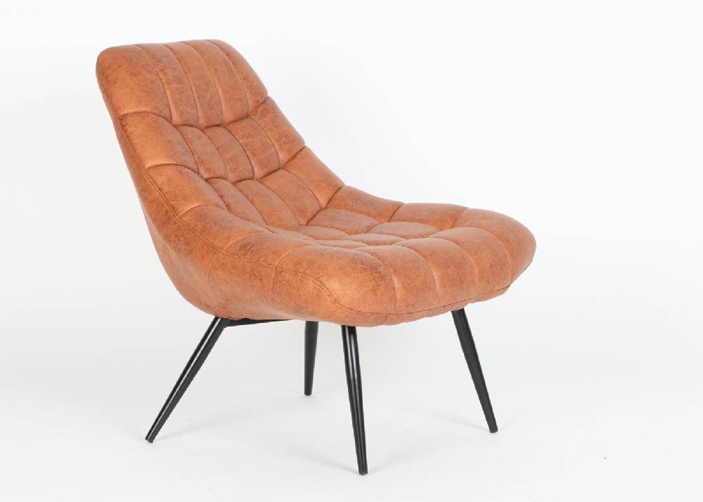 Salesfever Loungesessel Hellbraun XXL-Sitzfläche Steppung Kunstleder Metall schwarz Chicago Bis zu 55% Rabatt