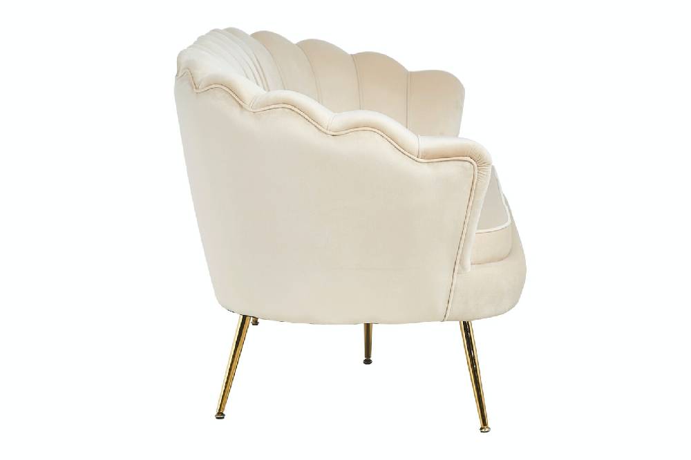 Salesfever Muschelsofa Beige 3-Sitzer aus Samt Arielle Super Rabatt