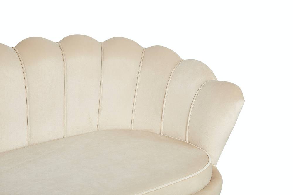 Salesfever Muschelsofa Beige 3-Sitzer aus Samt Arielle Super Rabatt