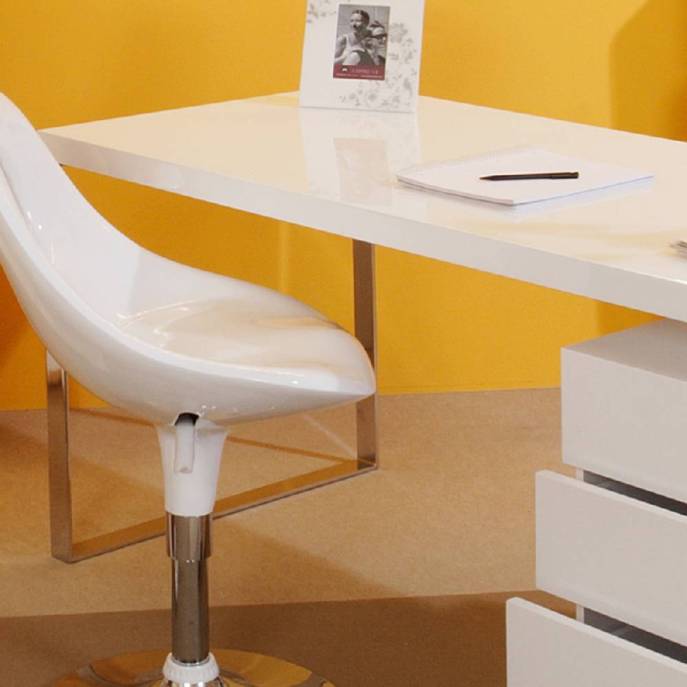 Salesfever Schreibtisch 140 x 70 cm White Line mit Container Sonderangebote