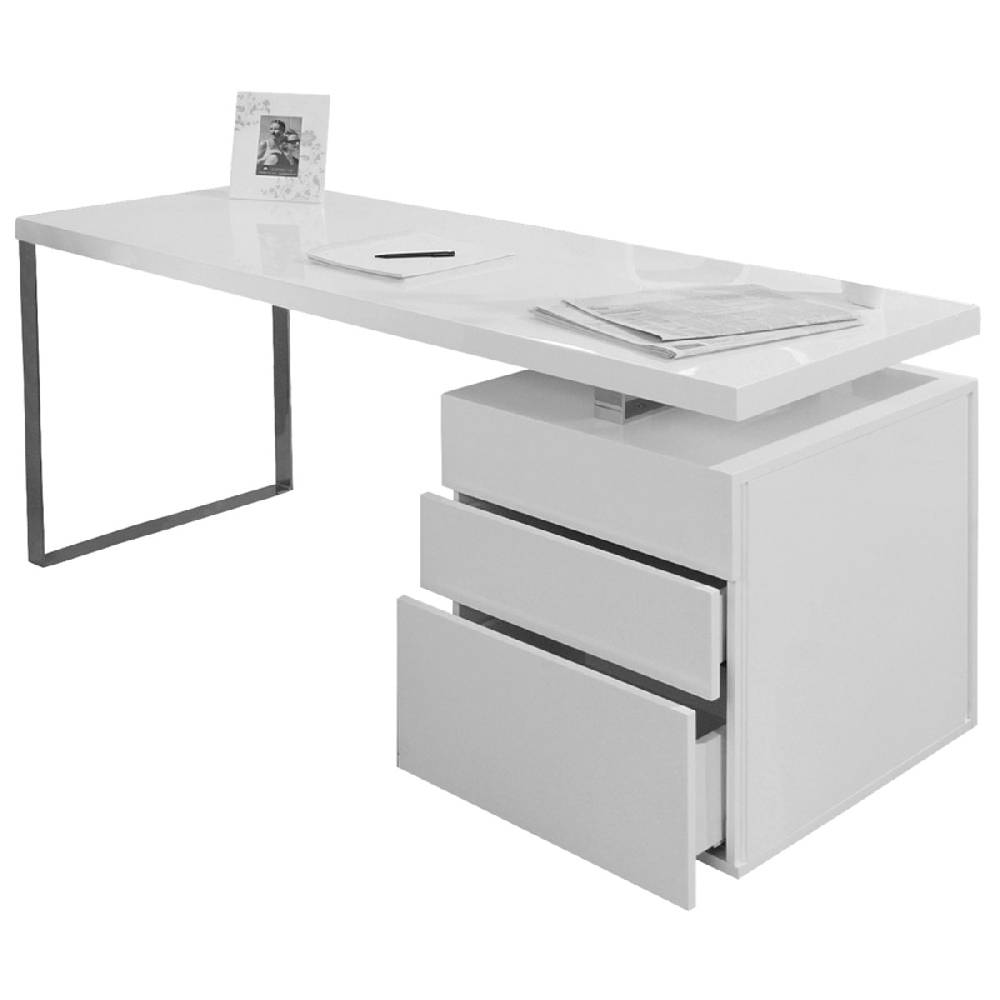 Salesfever Schreibtisch 160 x 70 cm White Line mit Container VIP-Rabatte