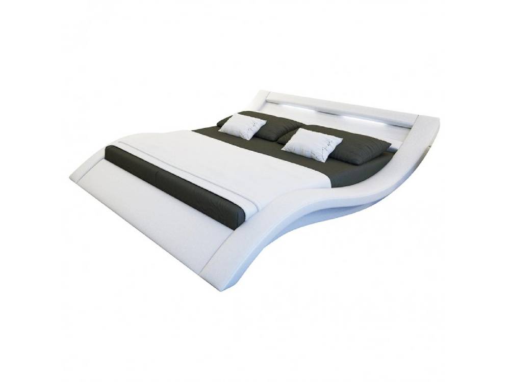 Salesfever Polsterbett 140x200 cm weiß Doppelbett LED Beleuchtung LOOK Zeitbegrenzte Promotion