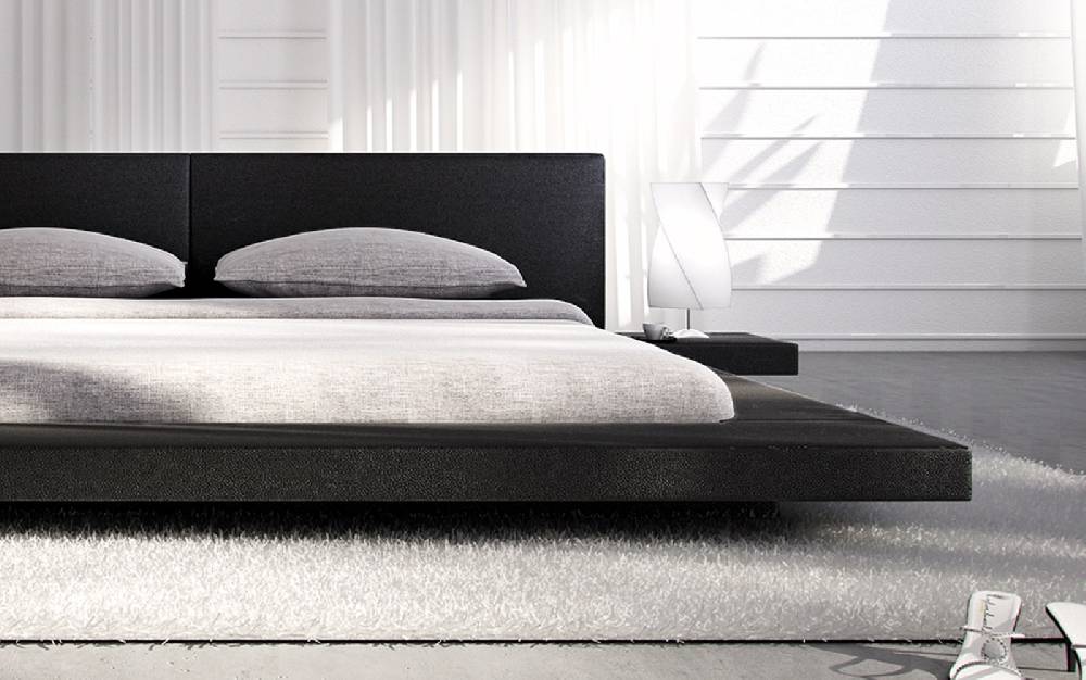 Salesfever Polsterbett 140x200 cm schwarz Doppelbett LED PEARL Sonderangebot der Fabrik