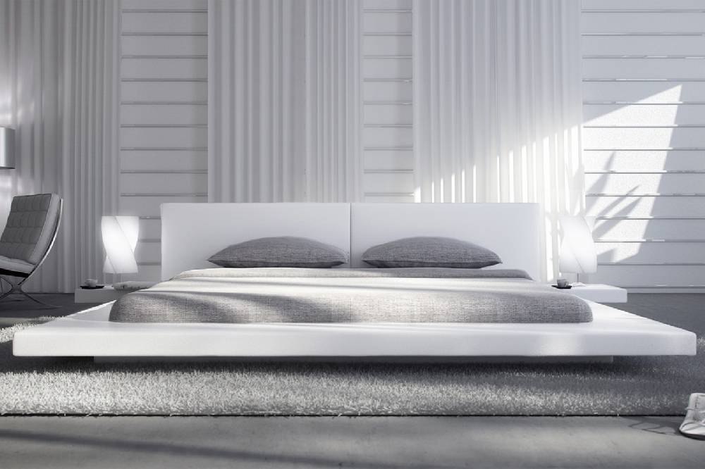 Salesfever Polsterbett 140x200 cm weiß Doppelbett LED PEARL Vierteljährliche Förderung