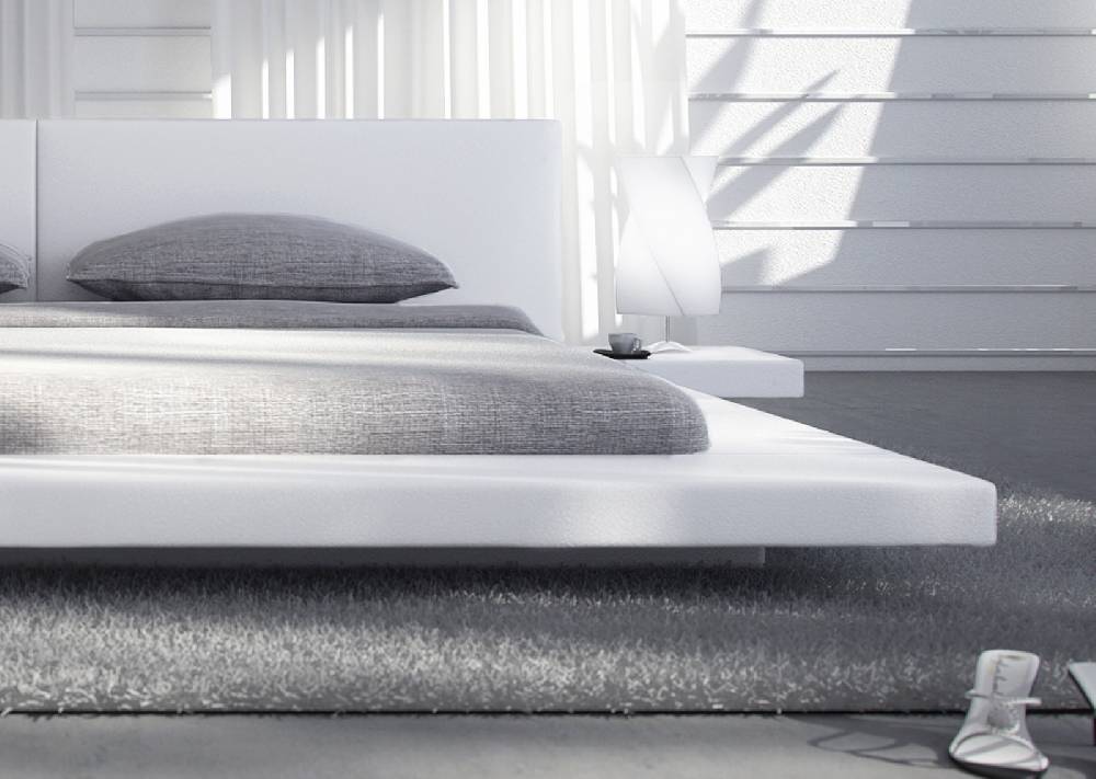 Salesfever Polsterbett 140x200 cm weiß Doppelbett LED PEARL Vierteljährliche Förderung