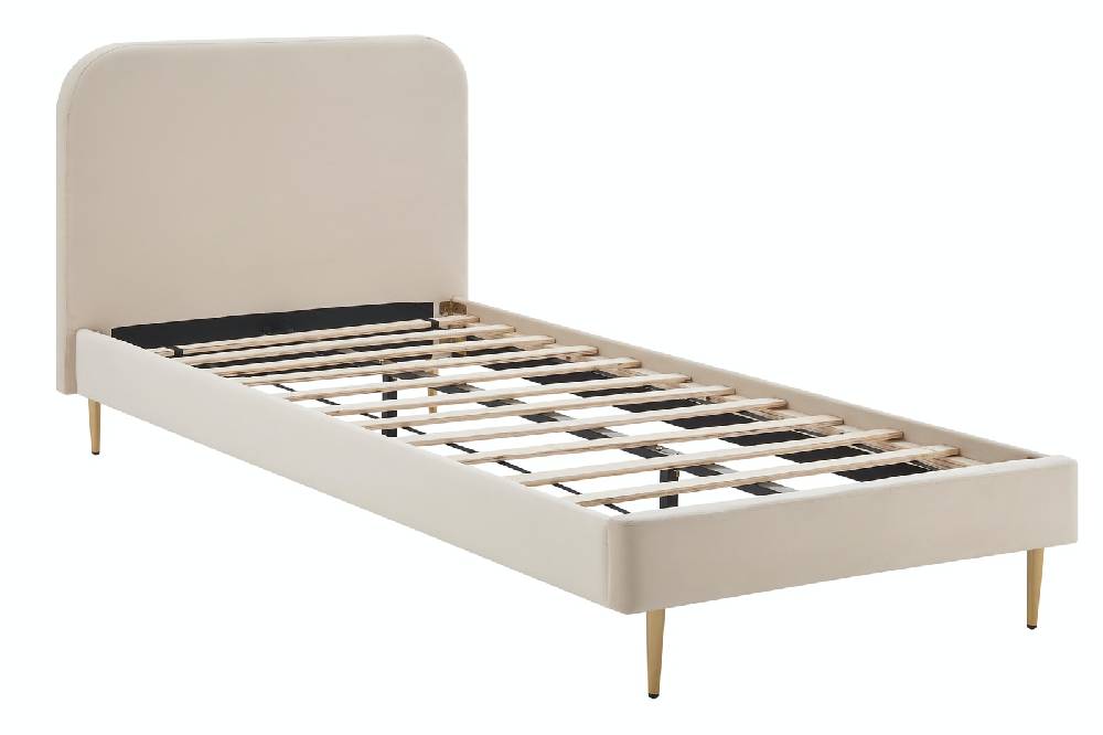 Salesfever Polsterbett Beige mit Samtbezug 90x200 cm Copenhagen Discount Store für neue Produkte