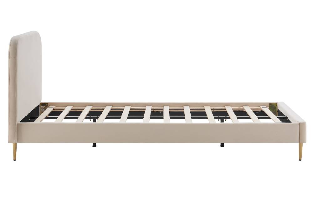 Salesfever Polsterbett Beige mit Samtbezug 90x200 cm Copenhagen Discount Store für neue Produkte