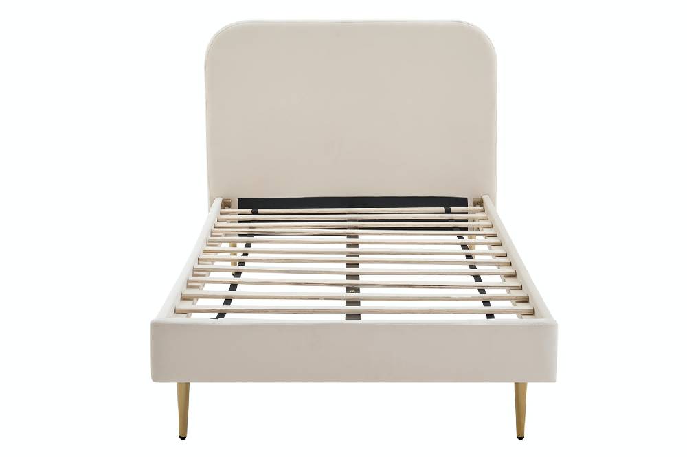 Salesfever Polsterbett Beige mit Samtbezug 90x200 cm Copenhagen Discount Store für neue Produkte