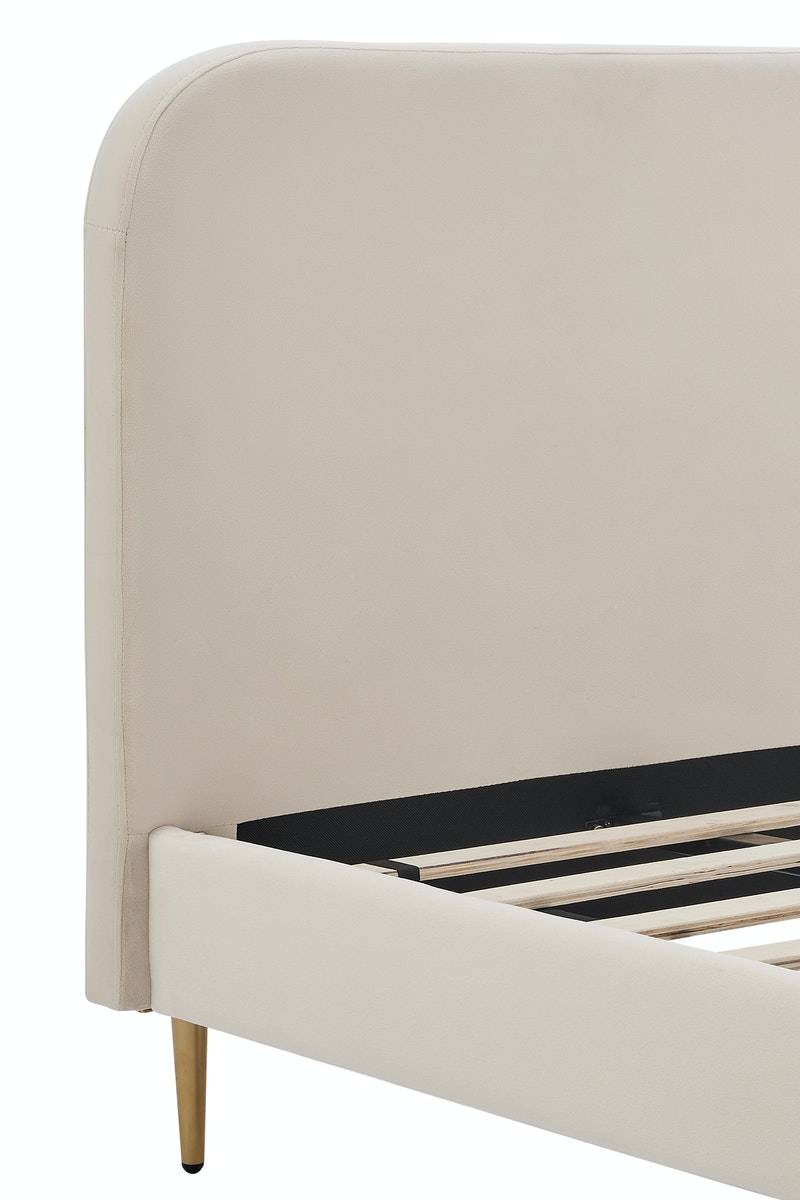 Salesfever Polsterbett Beige mit Samtbezug 90x200 cm Copenhagen Discount Store für neue Produkte
