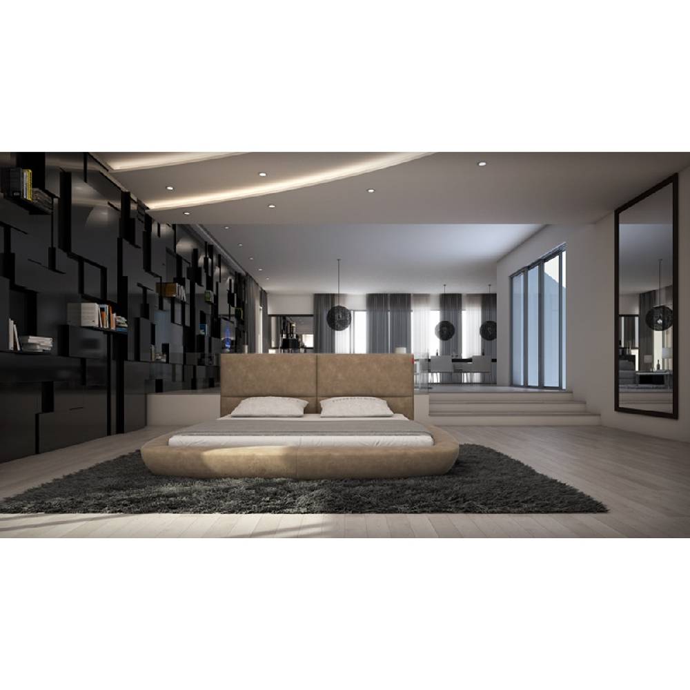 Salesfever Polsterbett 160x200 cm Doppelbett Stoffbezug braun Ilario Super Rabatt
