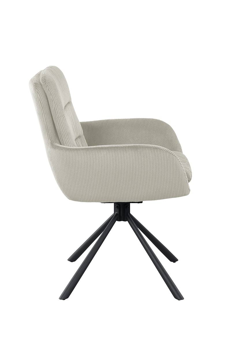 Salesfever Armlehnstuhl in Cord-Optik Beige Faye Im Verkauf