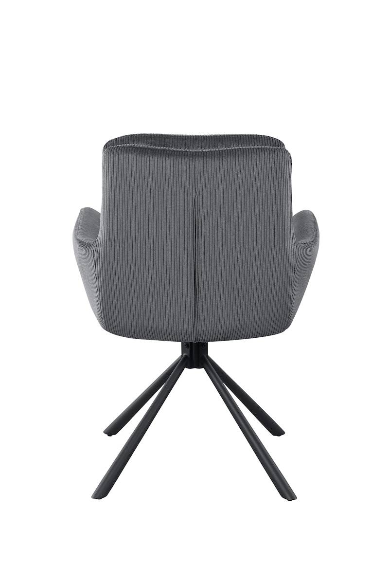 Salesfever Armlehnstuhl in Cord-Optik Dunkelgrau Faye zollfrei