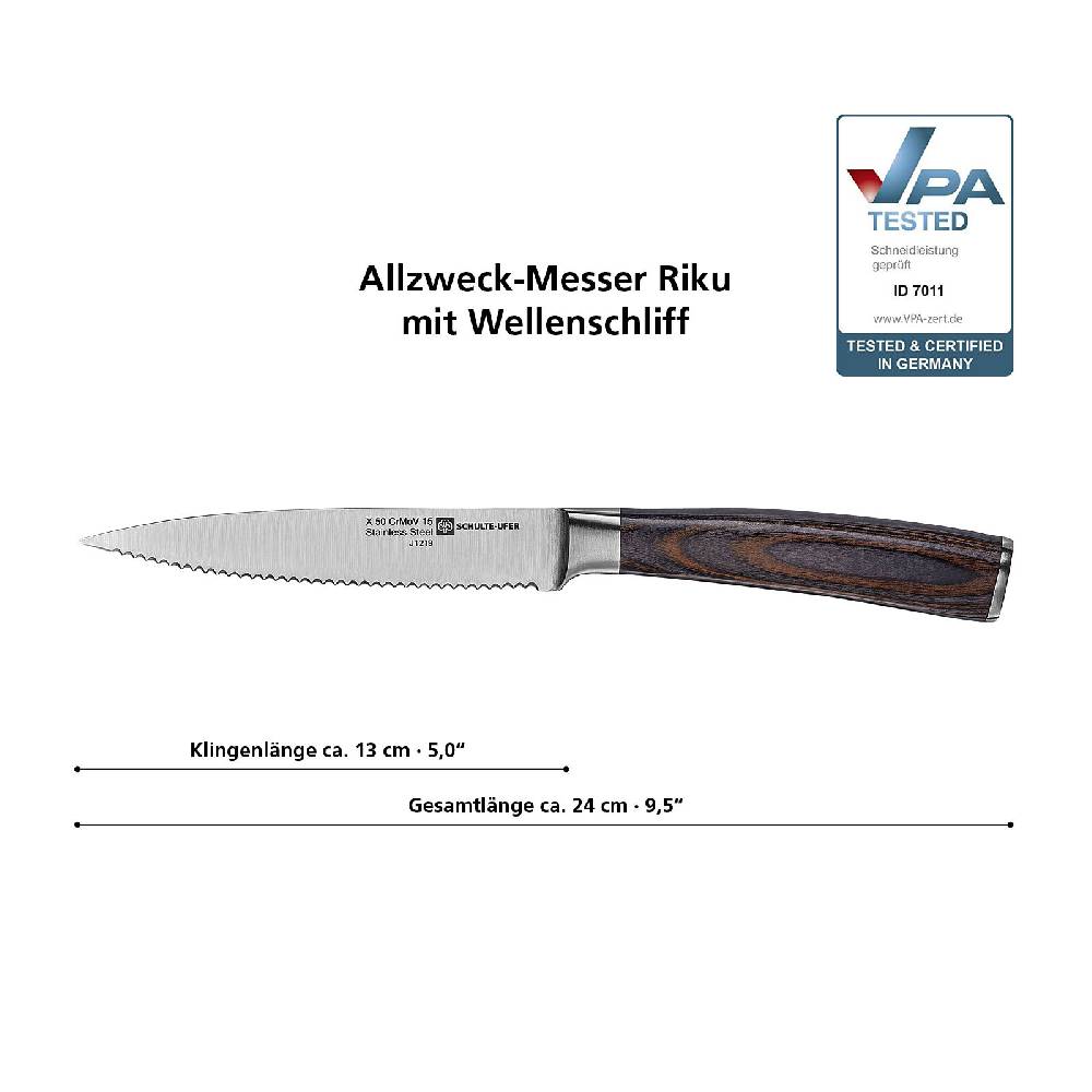 Schulte Ufer Allzweck-Messer Riku mit Wellenschliff Günstiger Verkauf