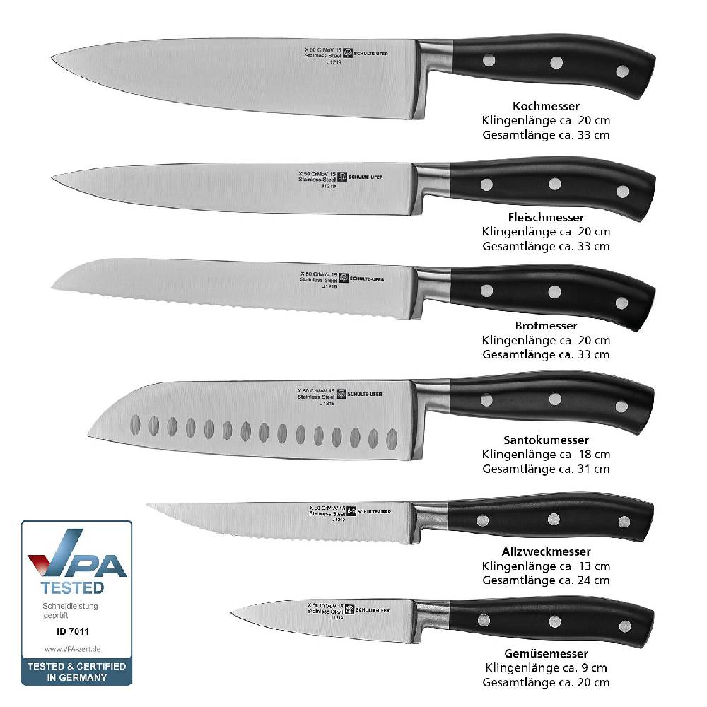 Schulte Ufer Messerset Jorck, 6-tlg Outlet