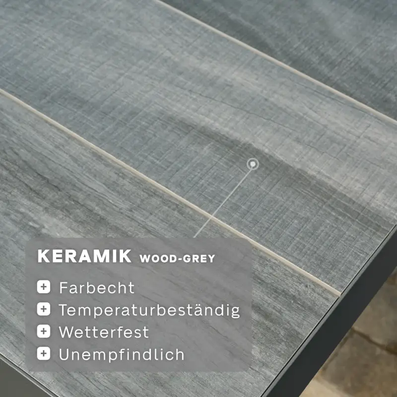Siena Garden Sincro Ausziehtisch Keramik wood-grey Kostenlose Rückgabe