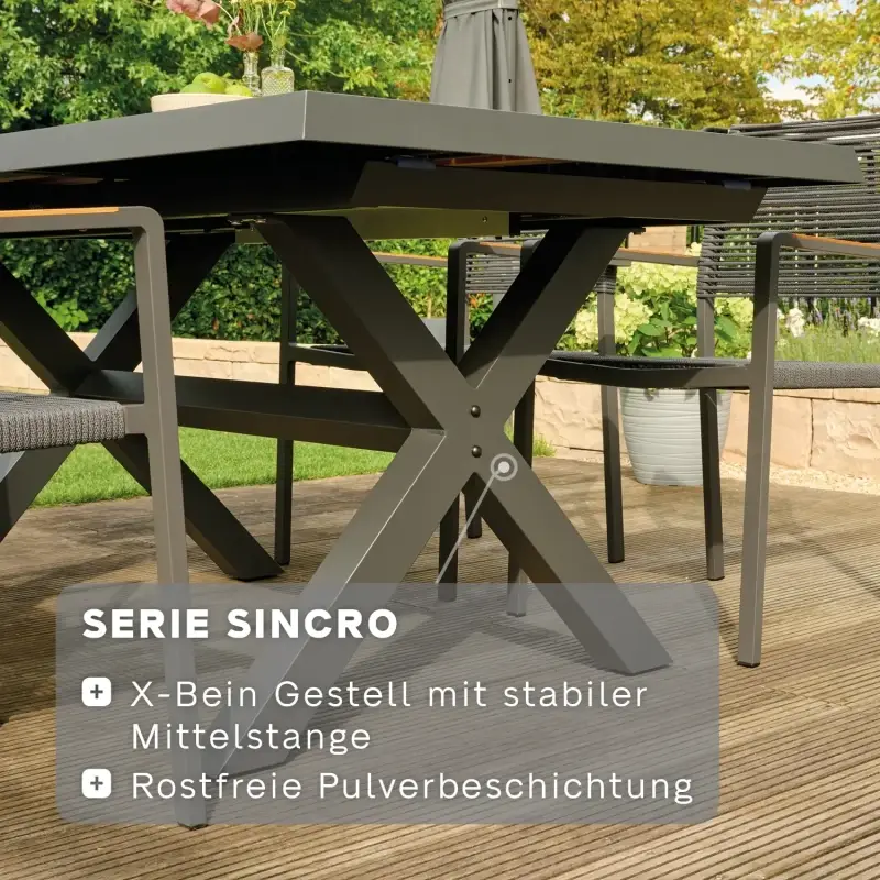 Siena Garden Sincro Ausziehtisch Keramik washed-grey Letzte 3 Tage