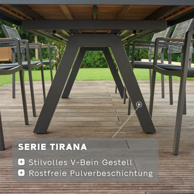 Siena Garden Tirana Ausziehtisch Keramik washed-grey Zeitbegrenzte Promotion
